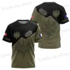 T-shirts masculins T-shirt de camouflage de l'armée de la France Commando Army-Veteran 3D Forces spéciales courtes tactiques tactiques Homme Military Homme Camisetas T240419