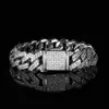 15 mm flip buckle dubbele rij zirkon diamant cubaan armband trendy merk gepersonaliseerde hiphopheren