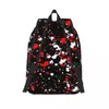 Рюкзак красный и белый брызги краски на чернокожей женщине маленькие рюкзаки для мальчиков девочки книга Книга сумки на плечо.