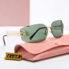 Designer Sunglasses For Women Simple Fashionable Rimless Curved Lens Light And Comfortable Beautiful Glasses Frameless Shades 1066