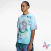 T-shirts masculins colorée cravate teintée de cou rond courte courte Saint Michael tshirts hommes femmes mode hiphop streetwear t-shirts lâches décontractés J240419