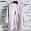 Ethnic Clothing Kimono Cardigans dla kobiet 3/4 rękawów Waffle Knit Otwarta przedsiębiorstwo Letnie Oweweta