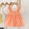 Abiti da ragazza Abito da bambina Stampa fiori Principessa Costume elegante 0-4y Casual Toddle Girl Abbigliamento per bambini Beliello Bilancia Beach Dressa1176 D240423