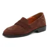 Sapatos de vestido Mulheres mocassins Camurça Salvadeira Smallhut 2024 Primavera Salto baixo Salto baixo