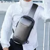 BANGE Upgraded Men Waterproof Multifunction Carbon Fiber Pattern Crossbody Bag USB Sling Shoulder Bags Messenger Chest Bag Pack 240403