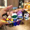 Cartoon Creative Bag Accessories Cute Schoolbag Car Pendant Blue Fat Keychain hela 3D PVC Japan Anime Nyckelkedja för Prom3205142