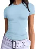 Дизайнерские топы женская женская футболка Tops Женские панели с твердым цветом повседневная подсадка обычная дышащая дизайнерская футболка с короткими рукавами женская женская дизайнерская одежда