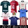 23 24 25 Jerseys de futebol de Guadalajara Jerseys Especiais Chivas Regal Chicharito I.Brizuela C.Calderon A.Zaldivar A.Vega Home Away 3rd 2023 Futebol masculino Camisa de crianças vermelhas Terceira