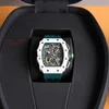 자동 파이버 기계 디자이너 RM11 슈퍼 클론 시계 RM11-03WRISTWATCH 비즈니스 비즈니스 최고 ZY 카본 시계 시계 고무 남성 Skeleto Fly-Back ZY 607