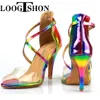 Dance Shoes Loogtshon Latin Water Platform Dancing Woman Fashion High Heels Jazz för flickor