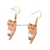 Charm Cartoon Small Cat Kitty Metal Earring For Women Fashion Lovely Kitten Animal Cute Simple Earrings Party Birthday Jewelry Drop D Dhtcm