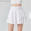 Desgerir yoga shorts mulher calça de calça top women sun gelo e proteção contra uv falsa duas peças anti -caminhada luz de secagem rápida fitness golfe saia curta