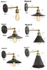 Wandlamp retro zwart ijzeren lampenkap E27 Edison Industry American Indoor Lighting for Living Room Vintage Lights Loft