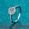 Обручальные кольца Loriele Moissanite Ring Moissanite Diamond Halo Обручальное кольцо Rhodium с стерлингом Серебряное обещание для женщин 240419