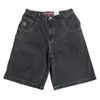 Streetwear jnco denim shorts män kvinnor y2k stil hip hop hajujuku ficka casual baggy sommar gotisk basket 240412