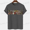 Herr t-shirts vintage randig skjorta herr t-shirt sommar avslappnad kort slve ts enkel stil pullover unisex överdimensionerade tröjor lösa toppar t240419