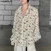 Men's Casual Shirts INCERUN Tops 2024 Korean Style Personality Printing Tassels Design Stylish Long Sleeved Lapel Blouse S-5XL