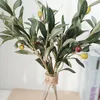 Decorative Flowers 4 Pcs Home Decor Artificial Plants Stems Desktop Greenery Olive Branches Vases Plastic Fake Faux