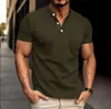 Summer New Horse Jersey Mens Casual Polo Pocket V Budle Business Couleur solide avec T-shirt Top 240415