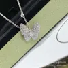 Designer merk Glod High Version Fantasy Butterfly Necklace Dames Nieuwe product Fantom Full Diamond Pendant 18K Rose Gold Clover Collar Chain