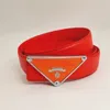 أحزمة مصممة للنساء 3.5 سم واسعة من الرجال الرفاهية الحزام رسالة P Home Triangle Logo Belt Buckle Travel Facit