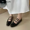 Повседневная обувь Suojialun 2024 Осенние женщины Flat Fashion Toe Toe мелкие женщины Элегантные Мэри Джейн.