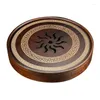 Tea Trays Ceramic Cups Teapot Set Round Plates Bamboo Wood Tray Hollow Sunflower Water Storage Dish Kung-Fu Gifts