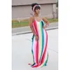 Womens Dress Designer 2024 New Striped Tie Dye Suspender Belt Headscarf Dress 6 Colours