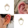 Stud Earrings CANNER S925 Sterling Silver Zircon Opal Tassel Chain Thread Piercing Earring For Women Cartilage Jewelry Gifts 1PC