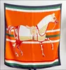 Écharpes Pure Mulberry-Silk Scarf Rge Square Silk Fourd Satin Big Hand Ralled Châle 140 "Cheval a couverture" 3617009