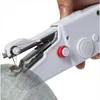 Mini Portable Hand Sewing Machine Quick Handy Stitch Sew Needlework Cordless Clothes Fabrics Home Electric Sewing Machine 240418