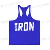 Camisetas masculinas tanques de ginástica masculino masculino masculino tanque de bodybuilding tampas de verão roupas de ginástica para camisetas de coletes masculinos mais tamanhos T240422