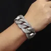 Bracelets de liaison Bracelet punk man pour les hommes Old Silver Couleur en acier inoxydable lourd 31 mm Courb de bracelet cubain pour hommes accessoires bijoux