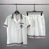 Camisa de camisa de designer de casablanca Conjunto de camisa química quimise luxo manga curta de duas peças camisa de casal casual camisa havaiana asiática size m-3xl yyg