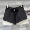 Kvinnors shorts PREPOMP 2024 SPRING ARRIVAL RHINESTONE BOW CONTRAST Color Women GP388