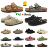 sumemr Slippers Flats Sandals Mules Cork Slides Top Leather Buckle Strap Men Women Designer Outdoor Beach Shoes Sliders