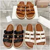 Slippers topkwaliteit gladiator sandaal sandaal slipper designer dames lederen casual schoenen luxe strand buitenshuis flat dia summer platform s dhw2i