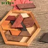 3D Puzzles Wooden Geometric Shape Jigsaw Board Puzzles Kids Brain Teaser Non Toxic Wood Toys for Children Educational 240419