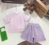 Marke Baby Tracksuits Mädchen kurzärmeliger Anzug Kinder Designer Kleidung Größe 100-160 cm rosa und weiße Streifen T-Shirt und Shorts 24APRIL