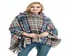 Winter Knit Large Shawls Plaid Charm Tassel Blankets Cape Casual Lady Sweater with Operator Hat Coat Outdoor Warm Blankets3488564