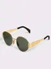 Occhiali da sole ovali rotondi oro lenti verdi lenti da donna vetri sportivi Sonnenbrille Gafa de Sol con Case1502734