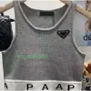 Embroidery Tank Top Summer Short Slim Navel exposed outfit Elastic Sports Knitted Tanks PP