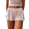 Dames shorts pivanzore y2k pyjama vrouwen elastische lage taille knop bodycon micro lounge bodems boyshorts