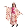 Etniska klädflickor asiatiska prinsessa japanska sakura geisha barn ceremoniella etniska kimono nationella halloween kostym D240419