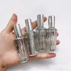 Storage Bottles Perfume Bottle 1pc 15ml Transparent Glass Spray Gold Silver Empty Cosmetic Sample Container Elegant Ultra Mist Sprayer