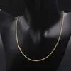 Naszyjniki wiszące Prawdziwy 18 -karatowy żółty złoty łańcuch dla kobiet kobiet 2 mm skręcony naszyjnik z ropą 18 -calową znaczek AU750 240419
