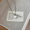 Luxus Tiffenny Designer Marke Anhänger Halsketten S925 Sterling Silver Tfamily Classic Letter Love Key Halskette Licht Instagram süße coole Menge Layered Kragen Cha Cha