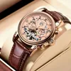 Wristwatches Mechanical Man Watch LIGE Luxury Fashion Tourbillon Business Leather Automatic Wristwatch Men Waterproof Date Clock Reloj