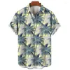 Camicie casual da uomo hawaiano palma da stampa 3d camicia per uomo cool estate street top a maniche corta