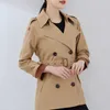 Women's Trench Coats Designer Flip Collar with Belt Double breasted Mid length Street Bombing Small British Style Spring and Autumn Coat for Women SO3N